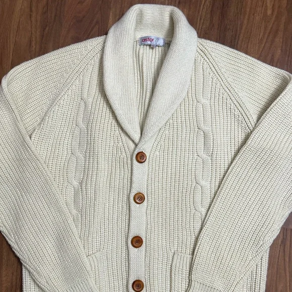 AstorONE Oversized Grandpa Button Down Shawl Collar Cardigan Sweater Size XL - Picture 4 of 9